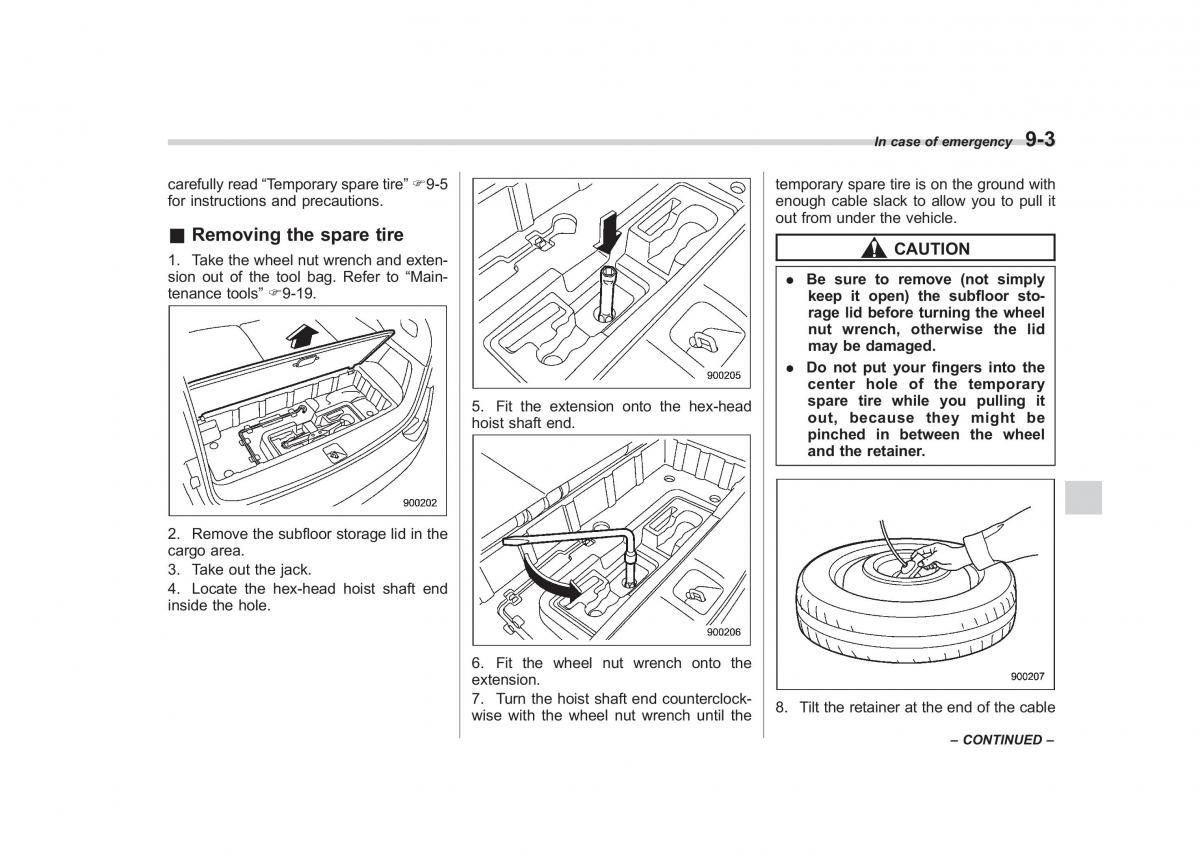 Subaru Tribeca owners manual / page 308