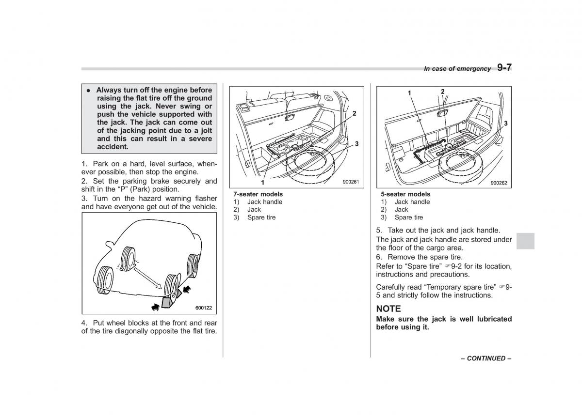 Subaru Tribeca owners manual / page 312