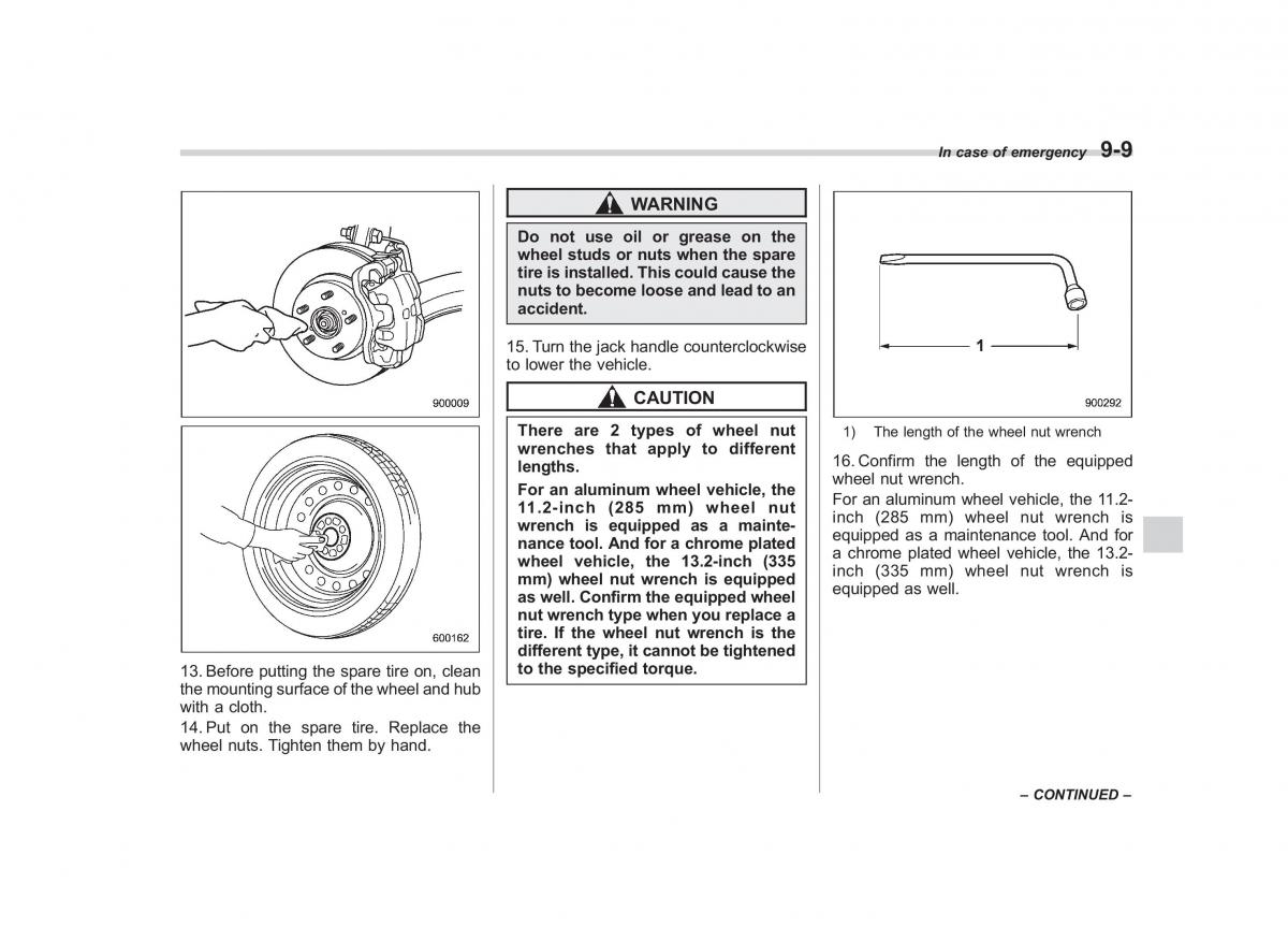 Subaru Tribeca owners manual / page 314