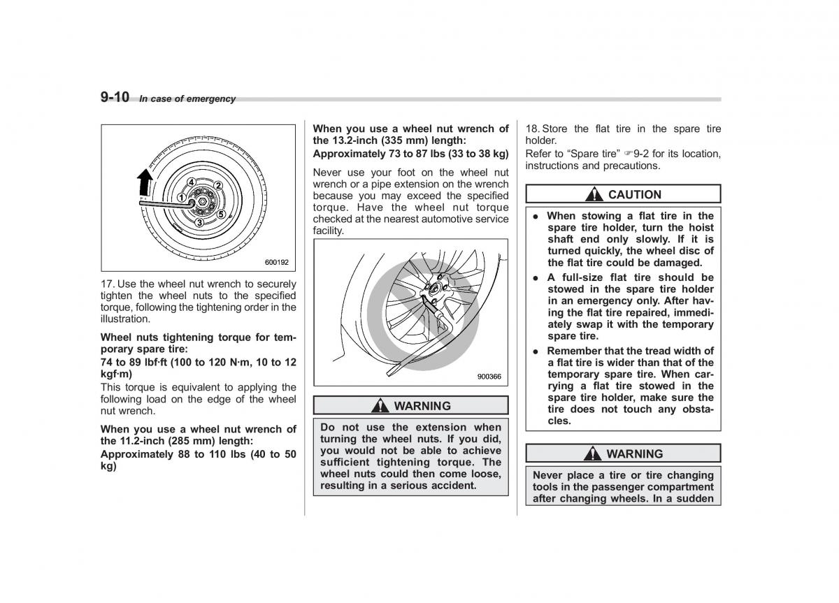 Subaru Tribeca owners manual / page 315