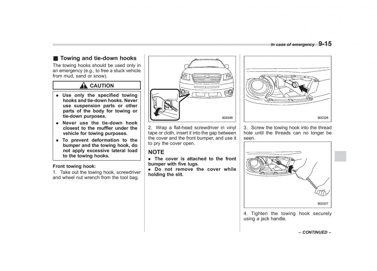 Subaru Tribeca owners manual / page 320