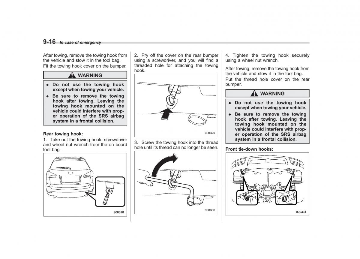 Subaru Tribeca owners manual / page 321