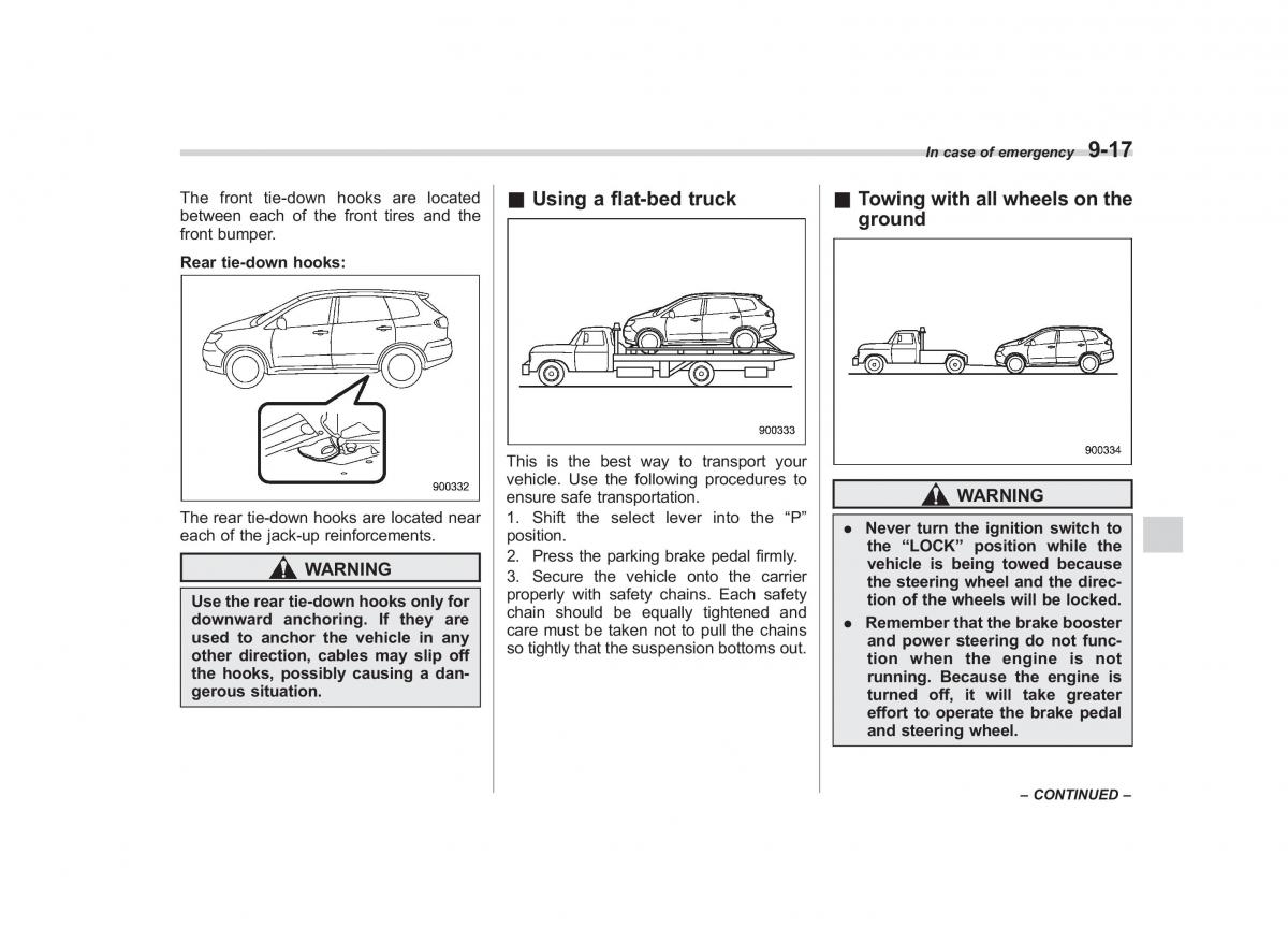 Subaru Tribeca owners manual / page 322