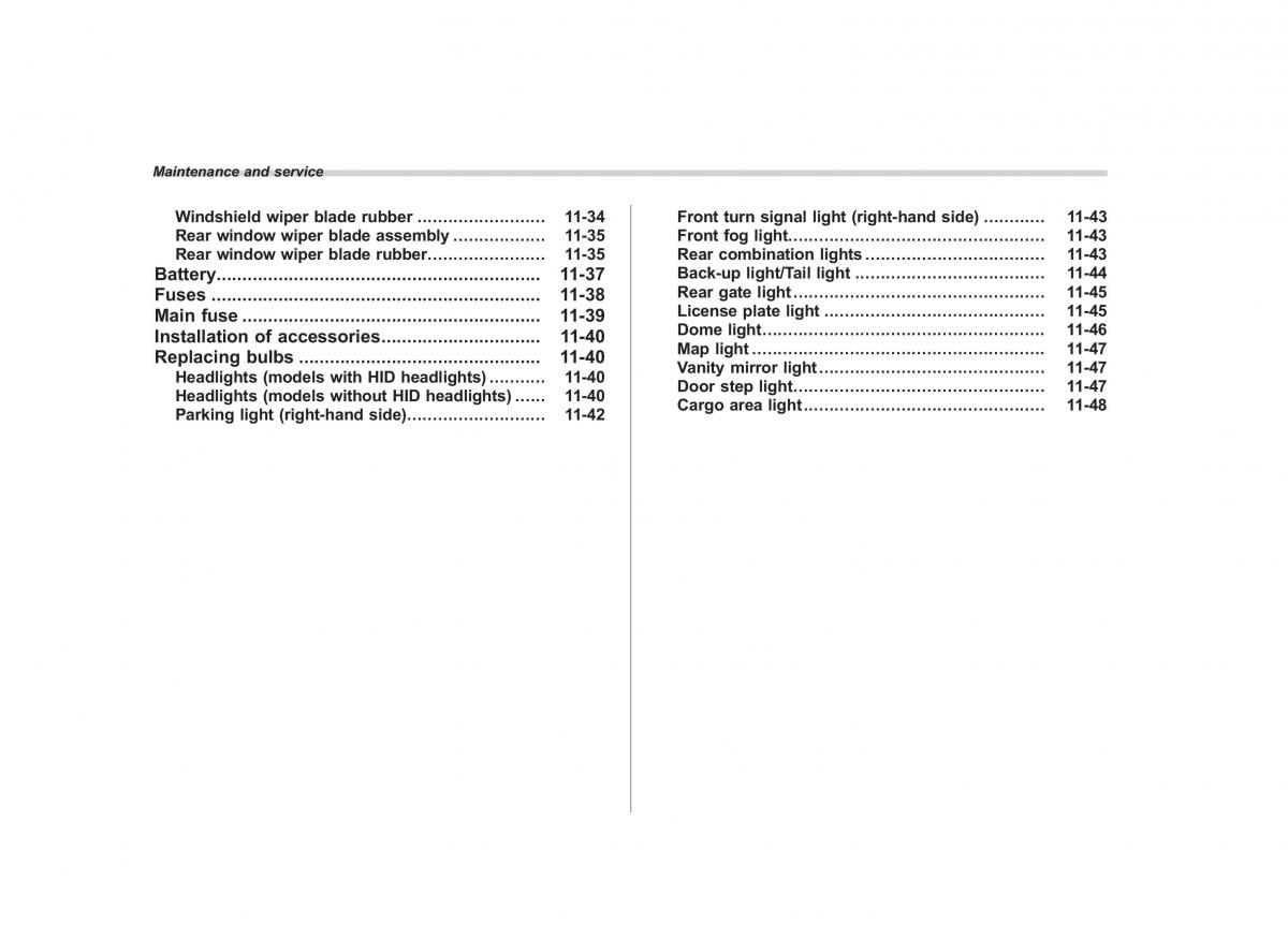 Subaru Tribeca owners manual / page 333