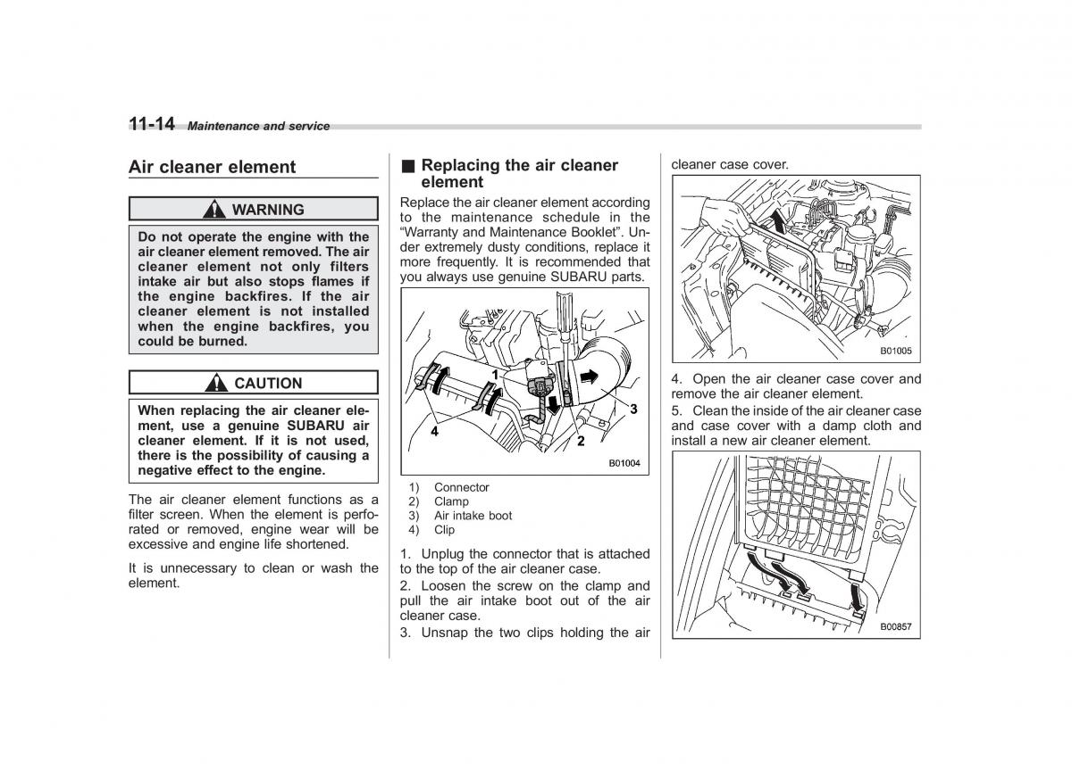 Subaru Tribeca owners manual / page 345