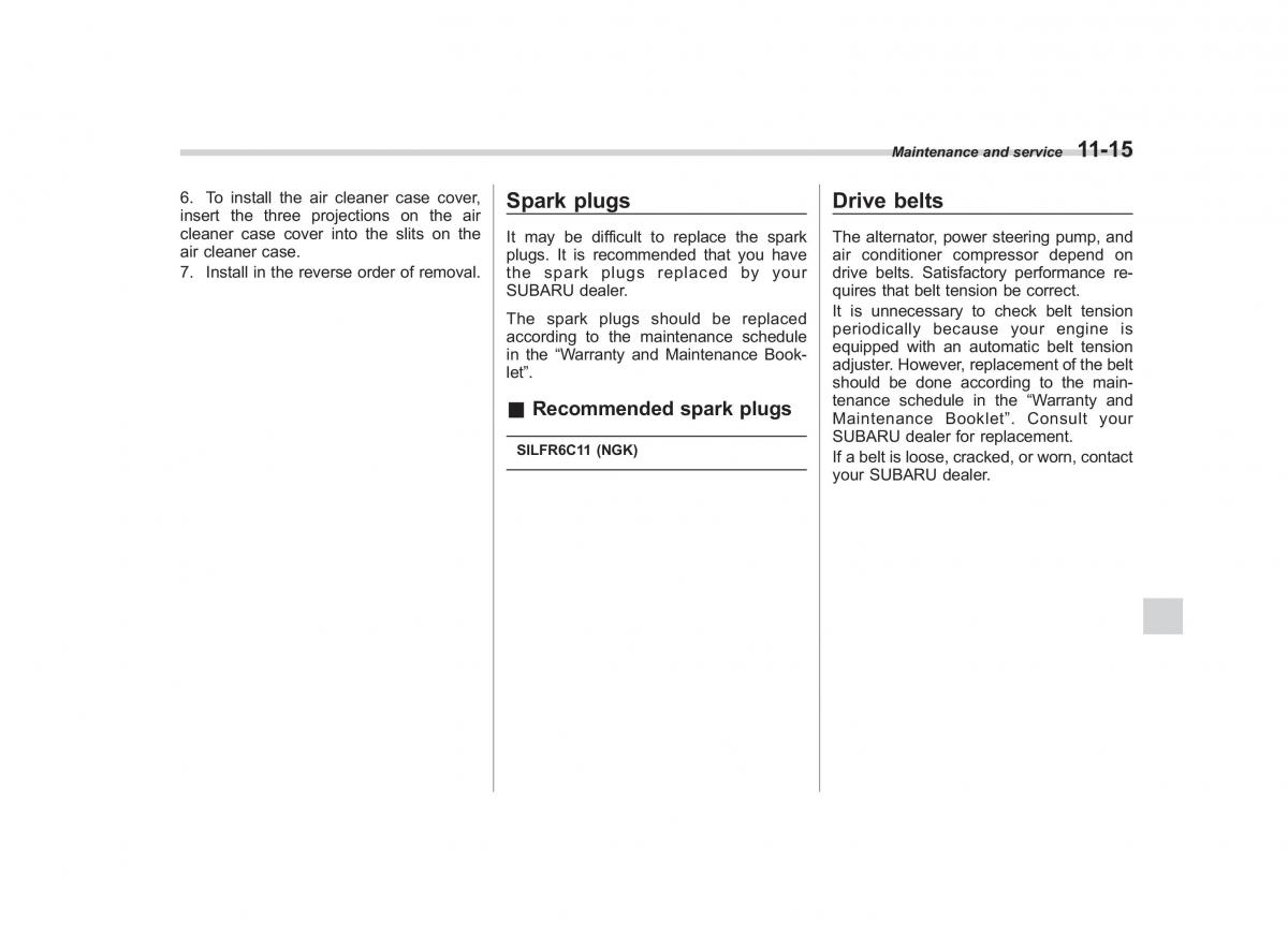 Subaru Tribeca owners manual / page 346