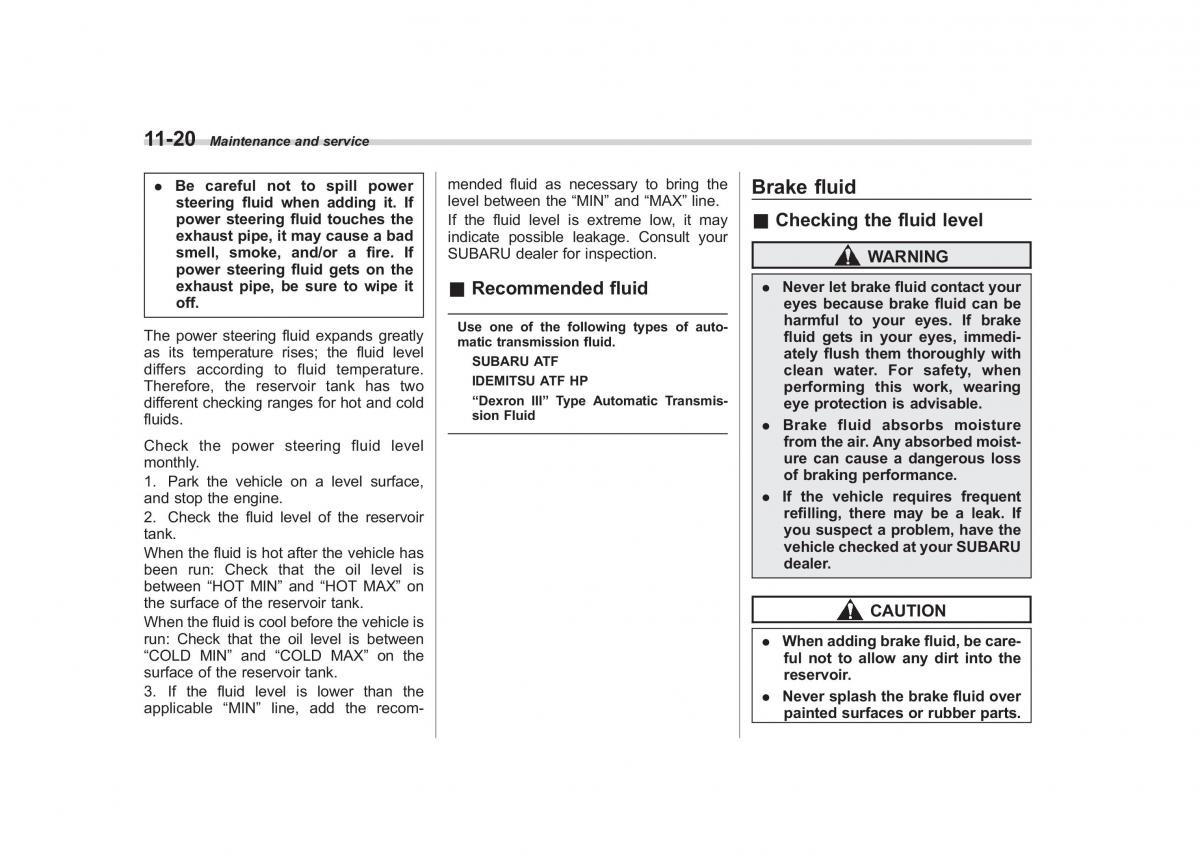 Subaru Tribeca owners manual / page 351