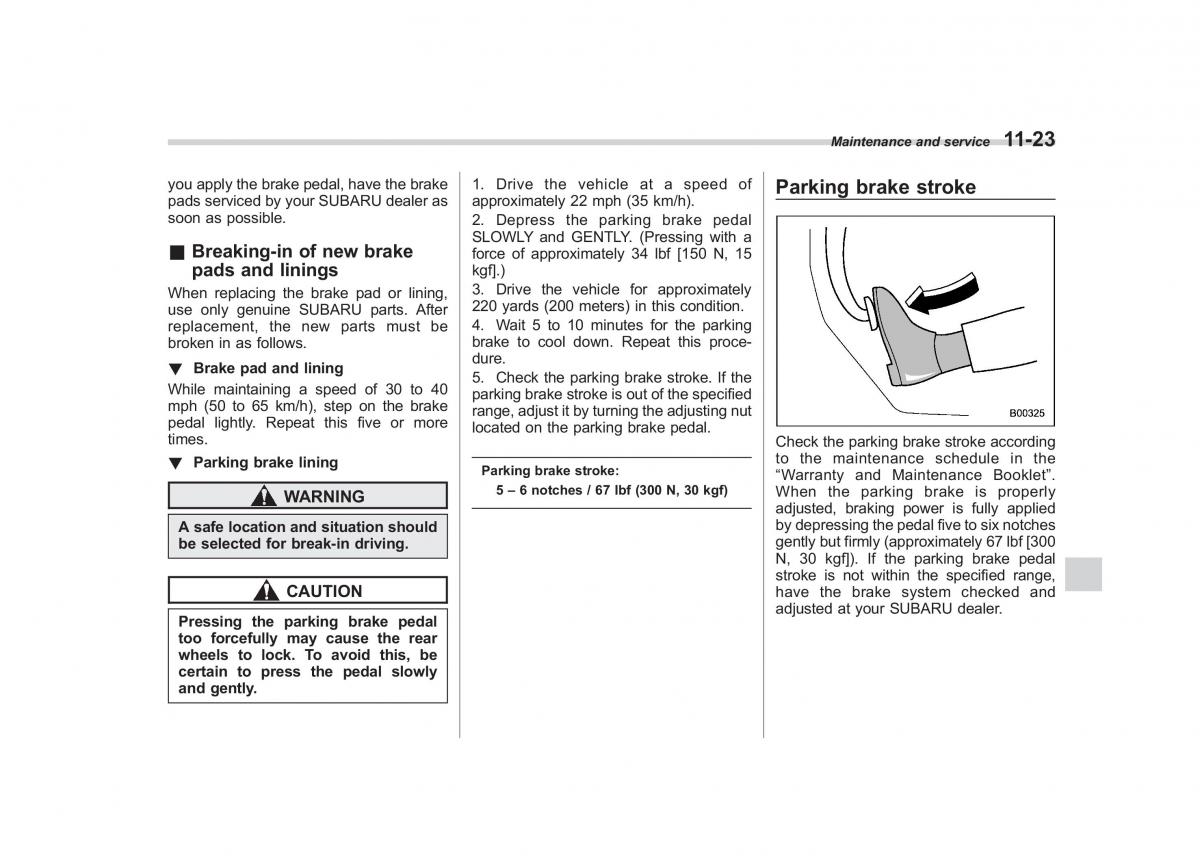 Subaru Tribeca owners manual / page 354