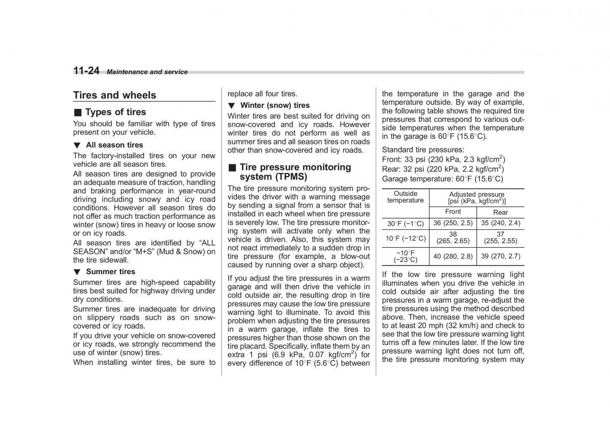 Subaru Tribeca owners manual / page 355