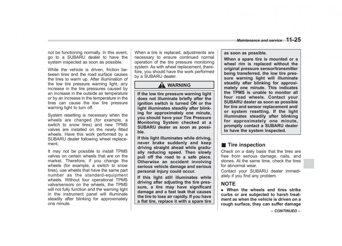 Subaru Tribeca owners manual / page 356