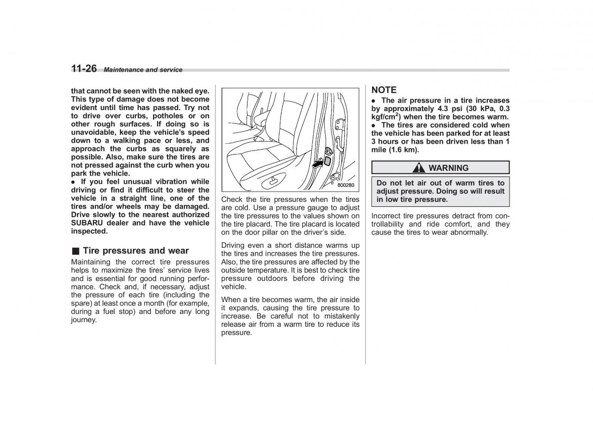 Subaru Tribeca owners manual / page 357