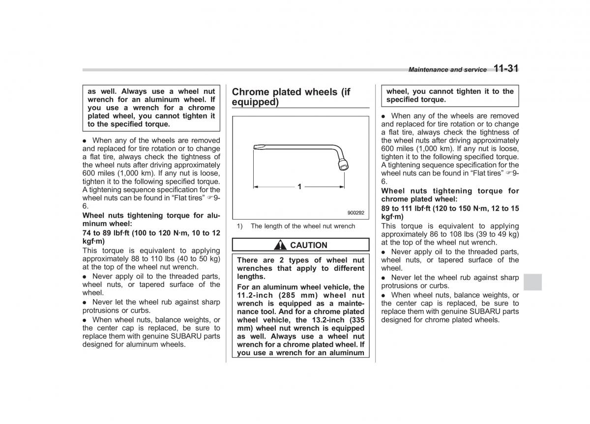 Subaru Tribeca owners manual / page 362