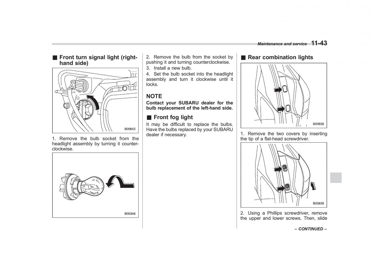 Subaru Tribeca owners manual / page 374