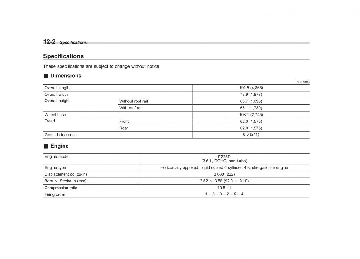 Subaru Tribeca owners manual / page 381