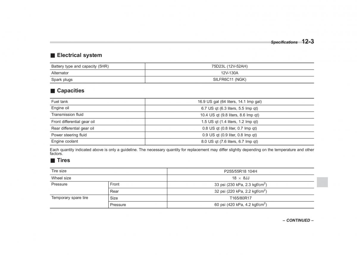 Subaru Tribeca owners manual / page 382