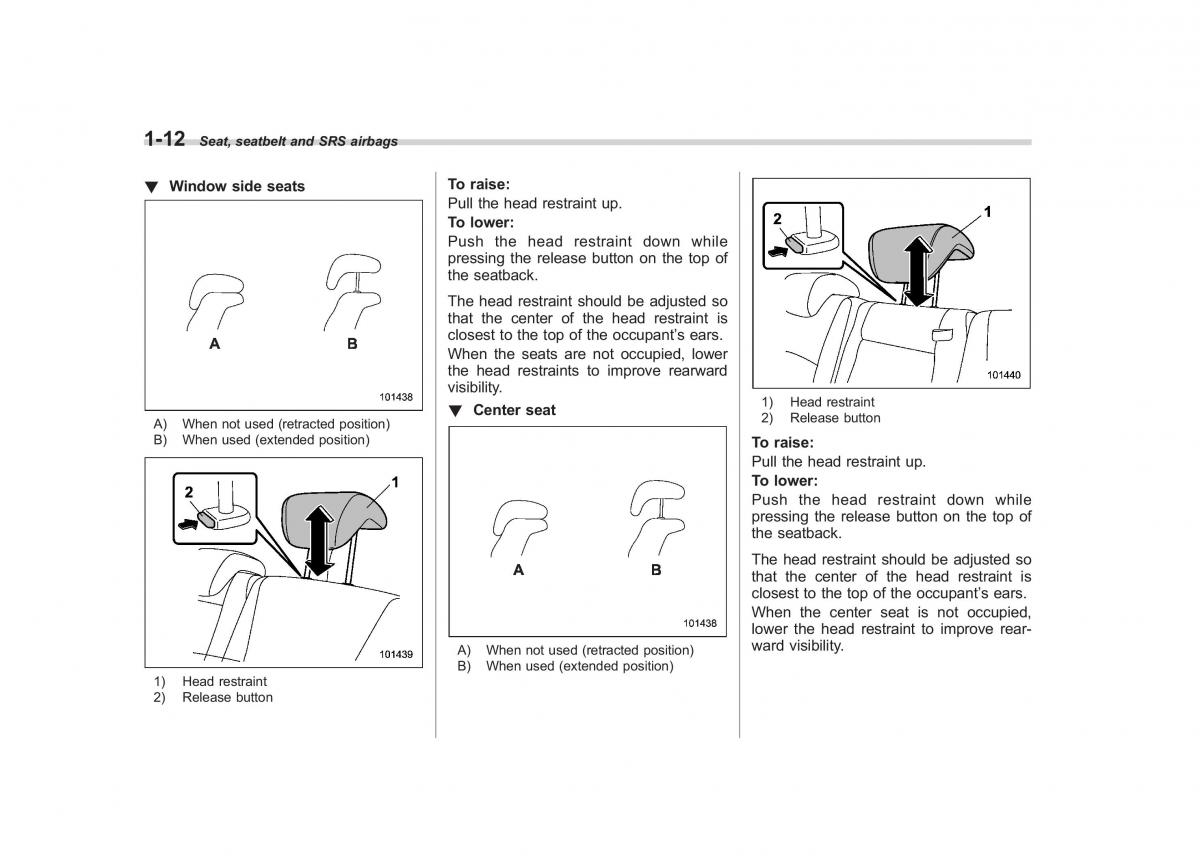 Subaru Tribeca owners manual / page 39