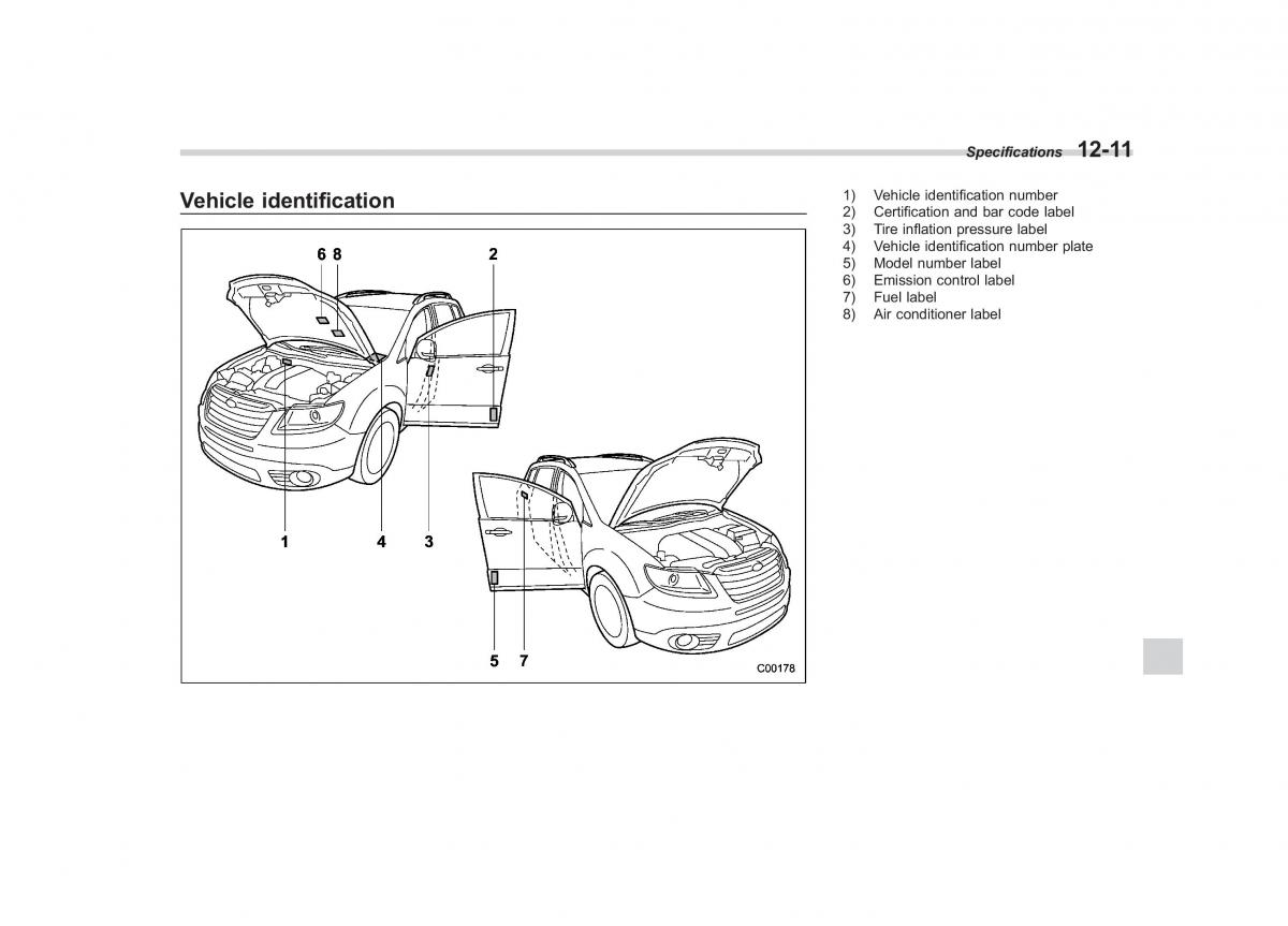 Subaru Tribeca owners manual / page 390