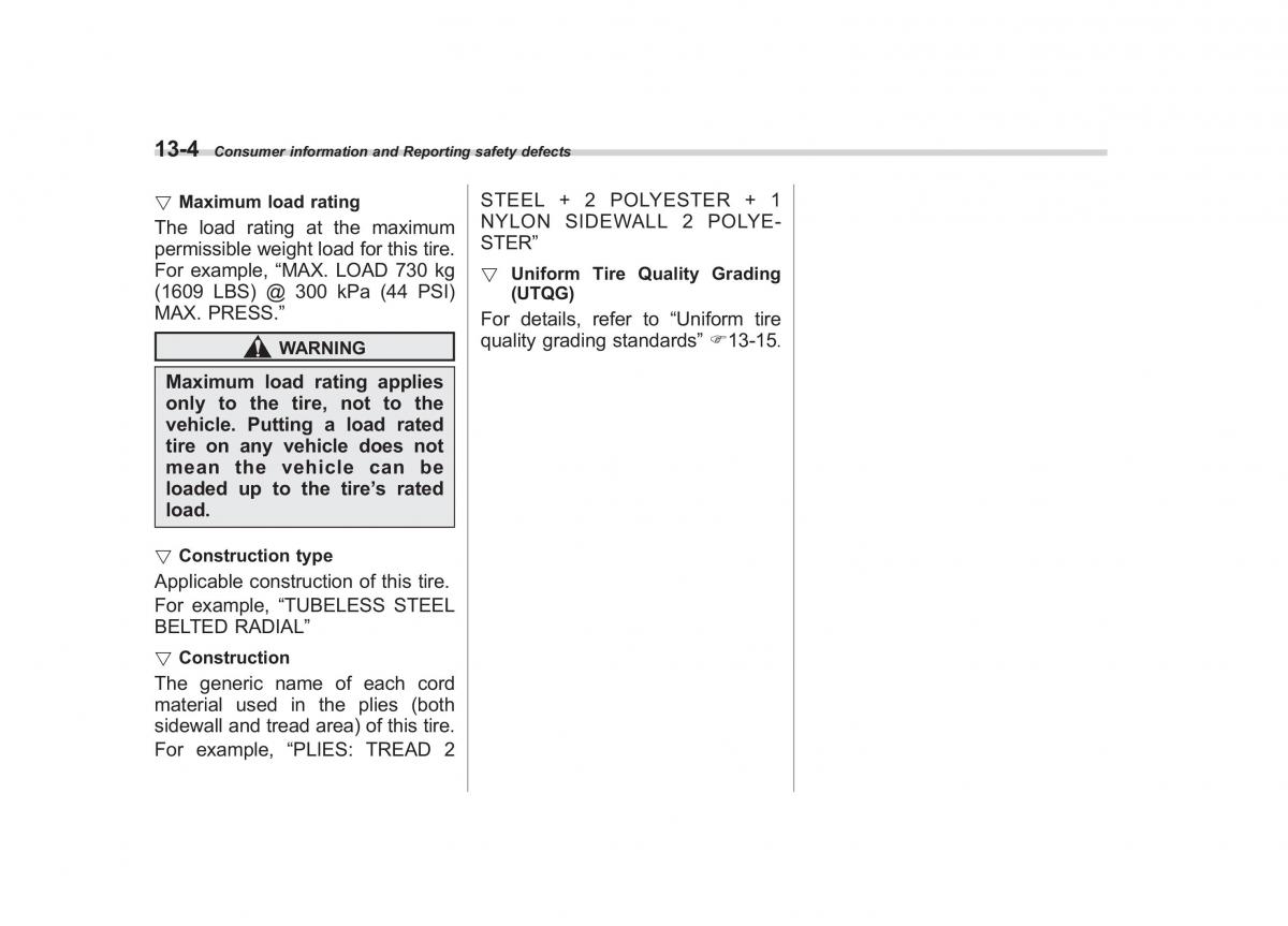 Subaru Tribeca owners manual / page 395