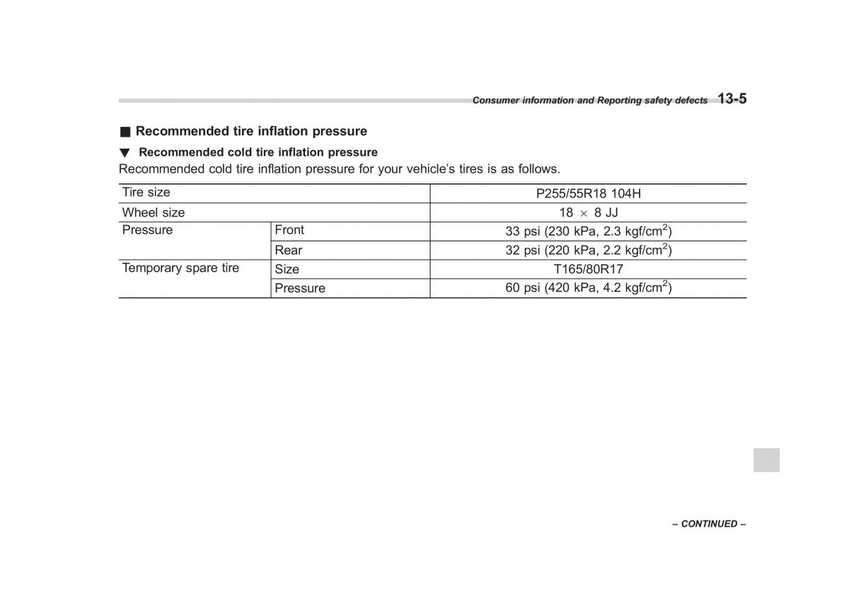 Subaru Tribeca owners manual / page 396