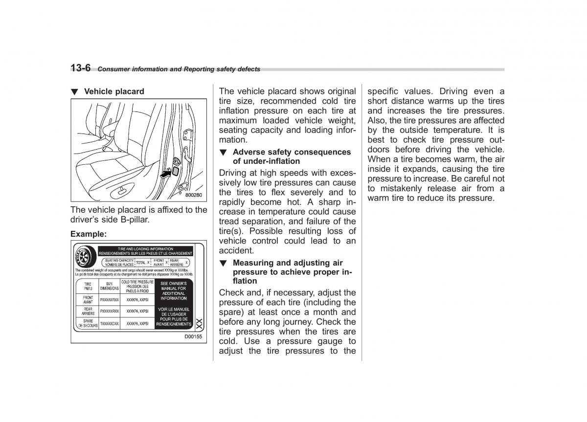 Subaru Tribeca owners manual / page 397