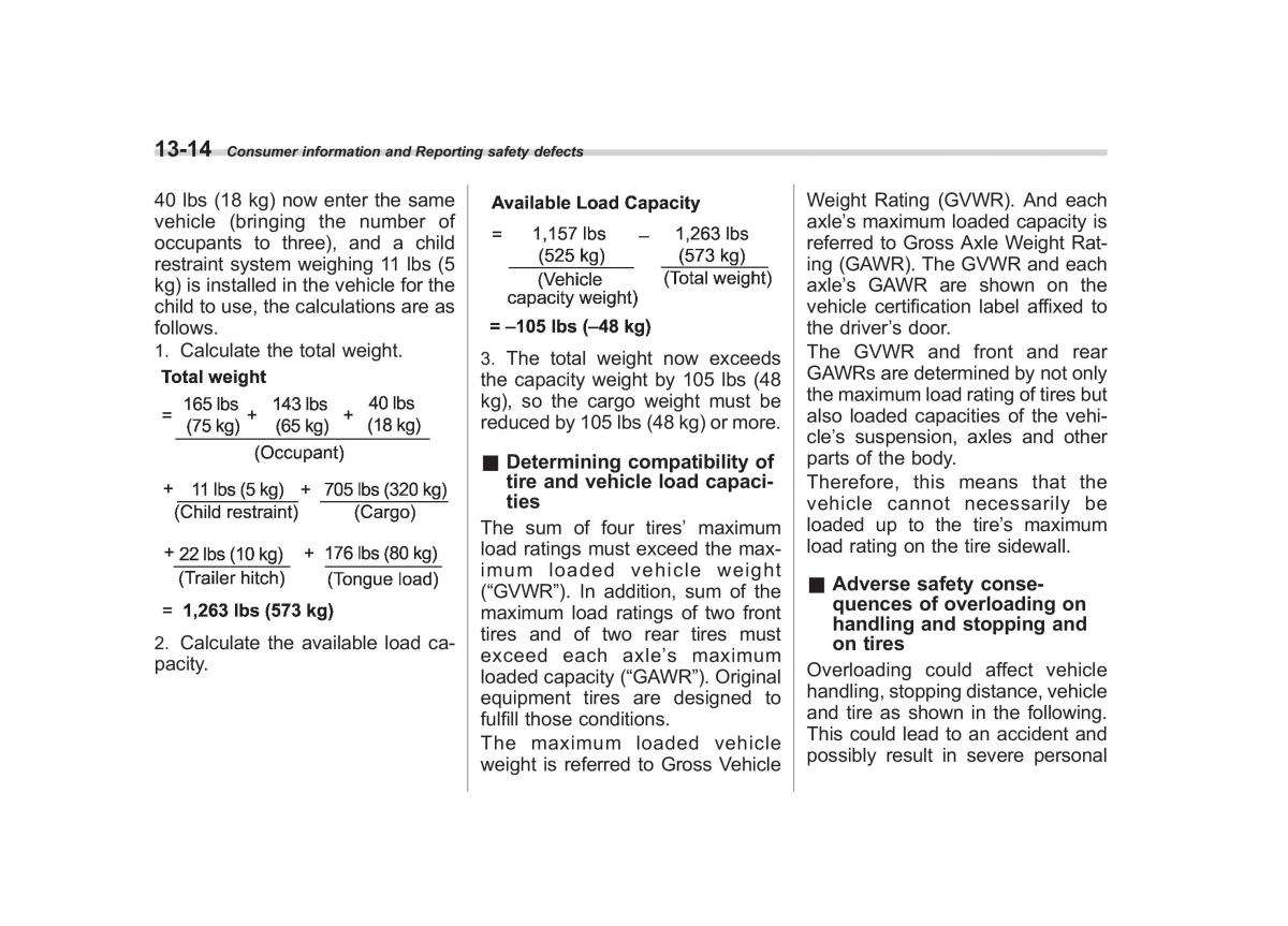 Subaru Tribeca owners manual / page 405