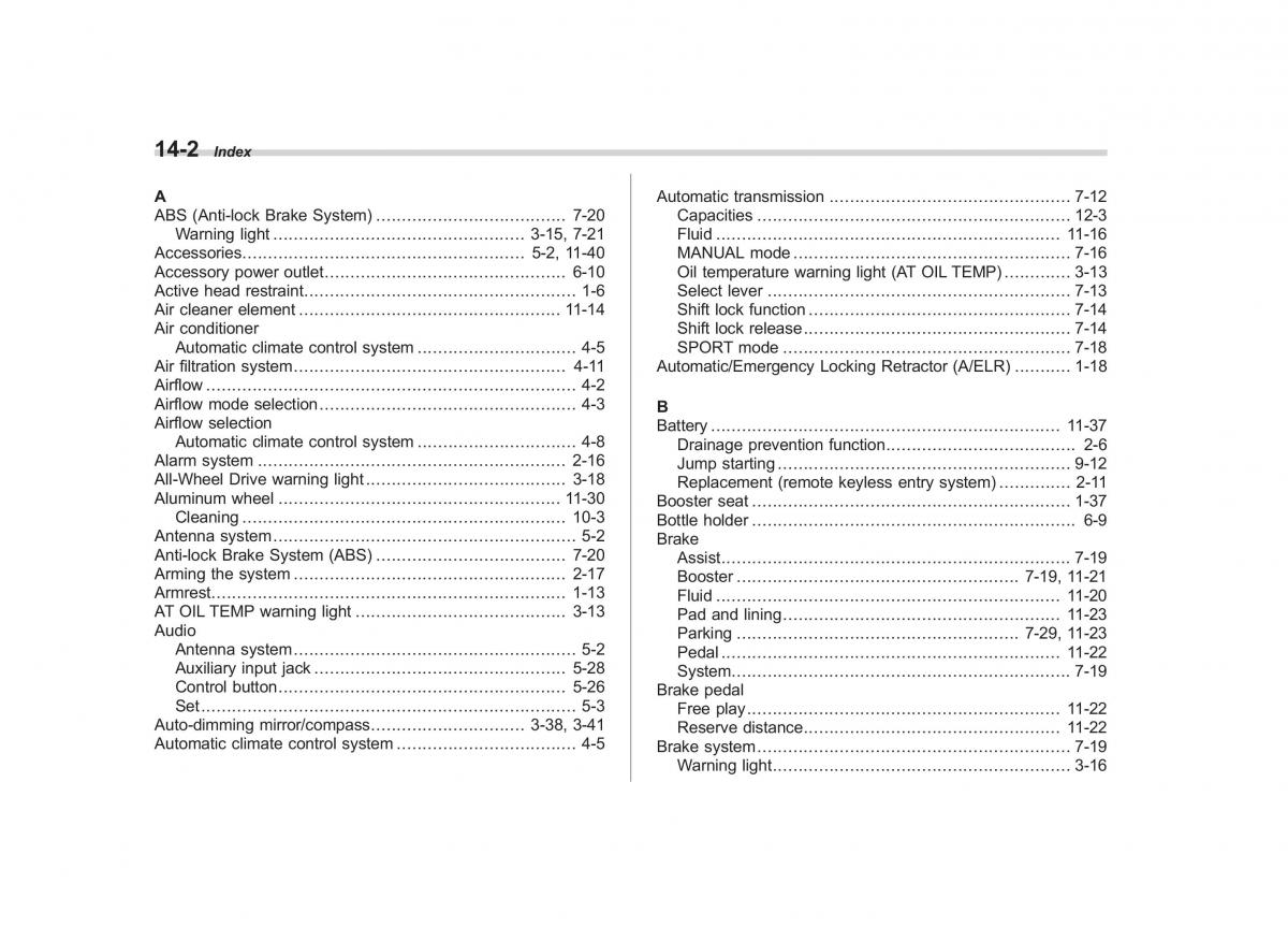 Subaru Tribeca owners manual / page 411