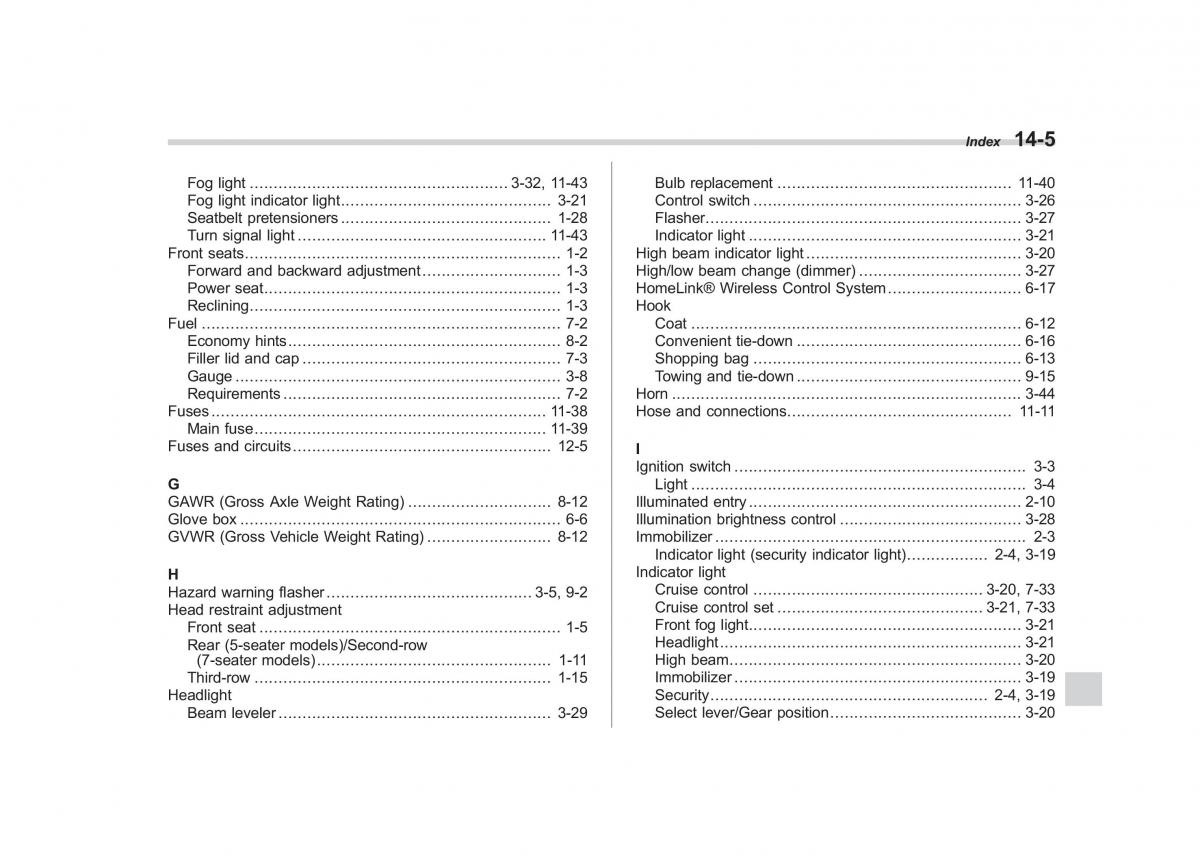 Subaru Tribeca owners manual / page 414