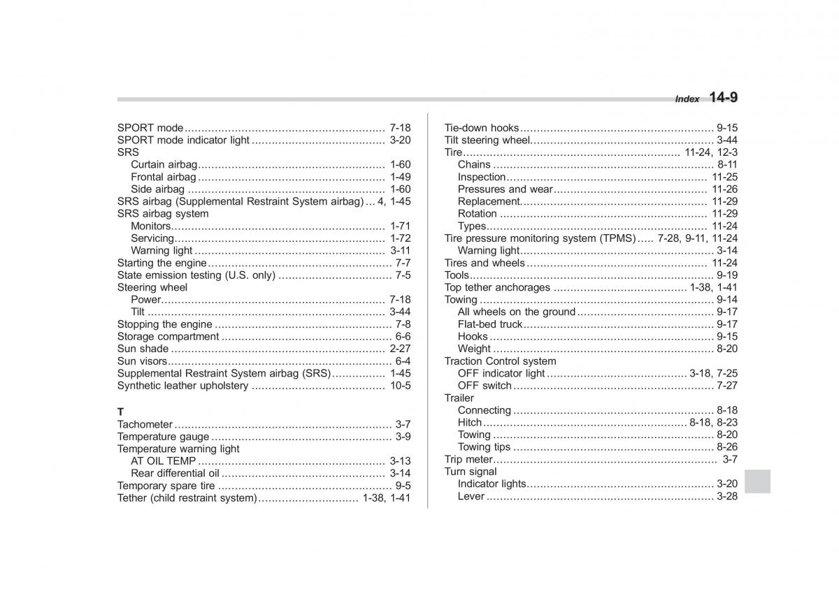 Subaru Tribeca owners manual / page 418