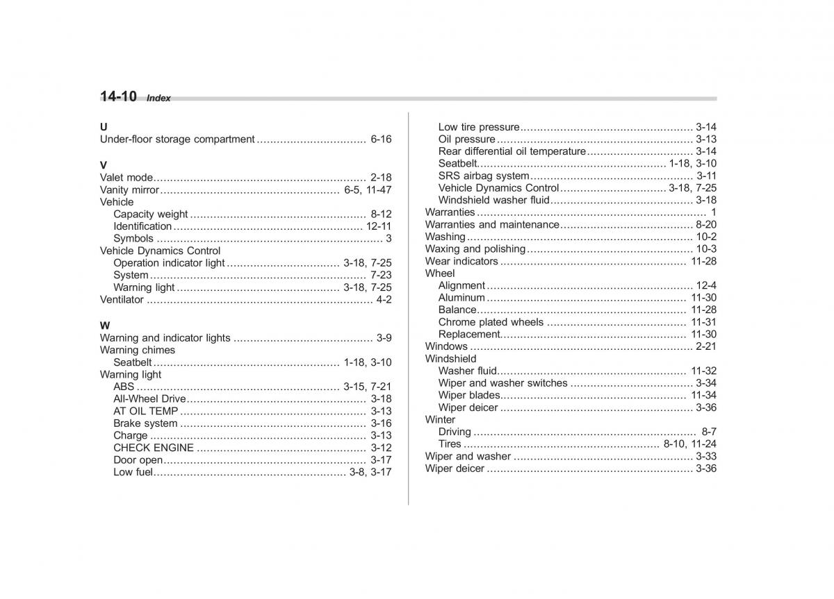 Subaru Tribeca owners manual / page 419