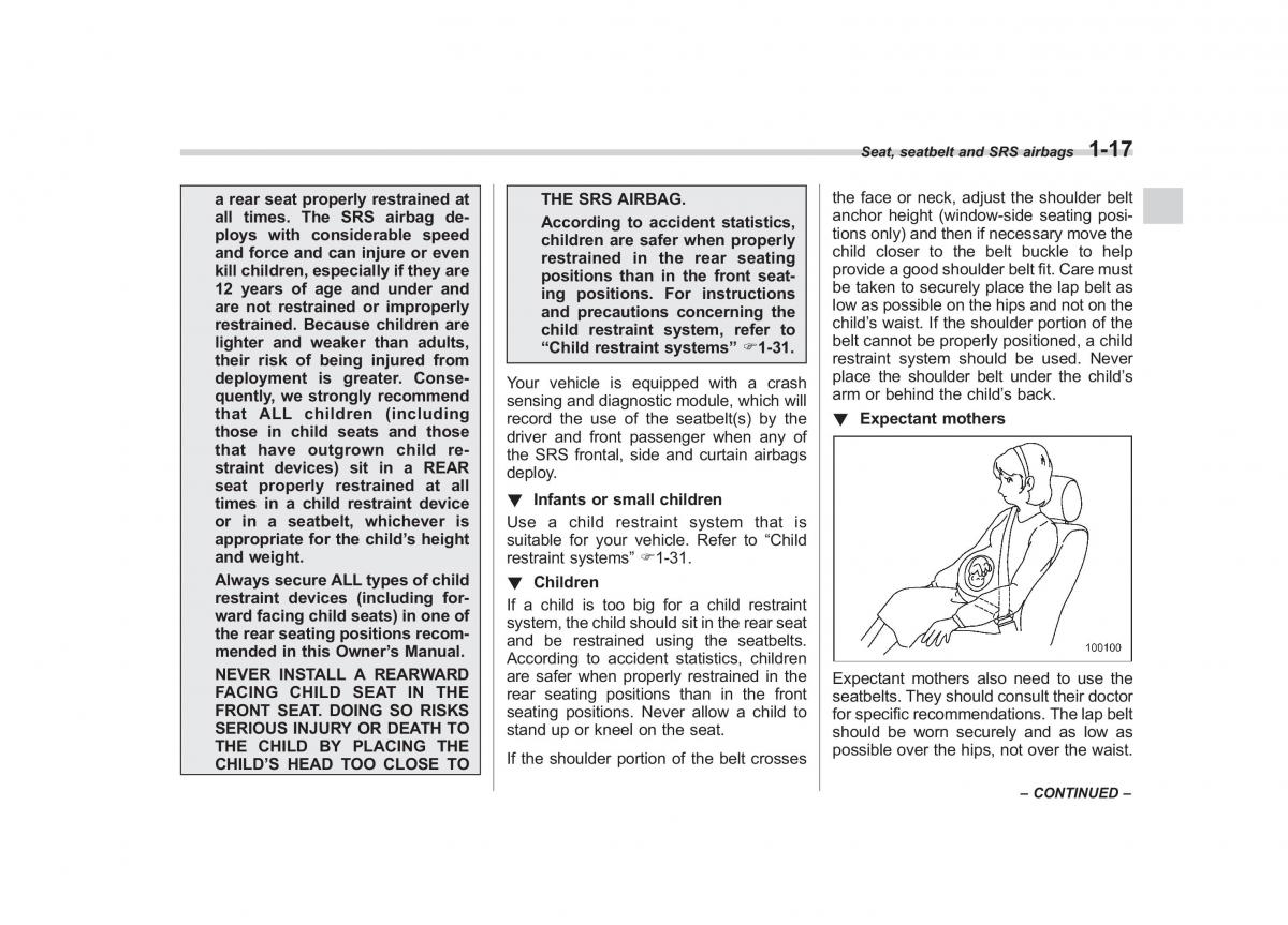 Subaru Tribeca owners manual / page 44