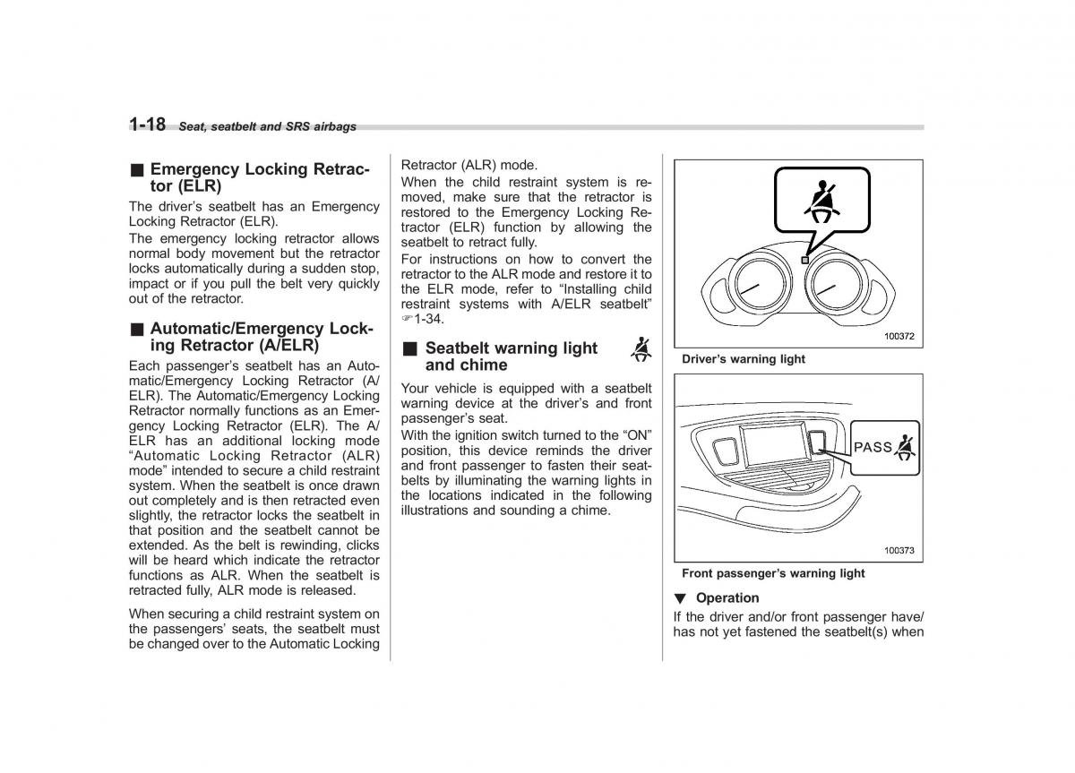 Subaru Tribeca owners manual / page 45