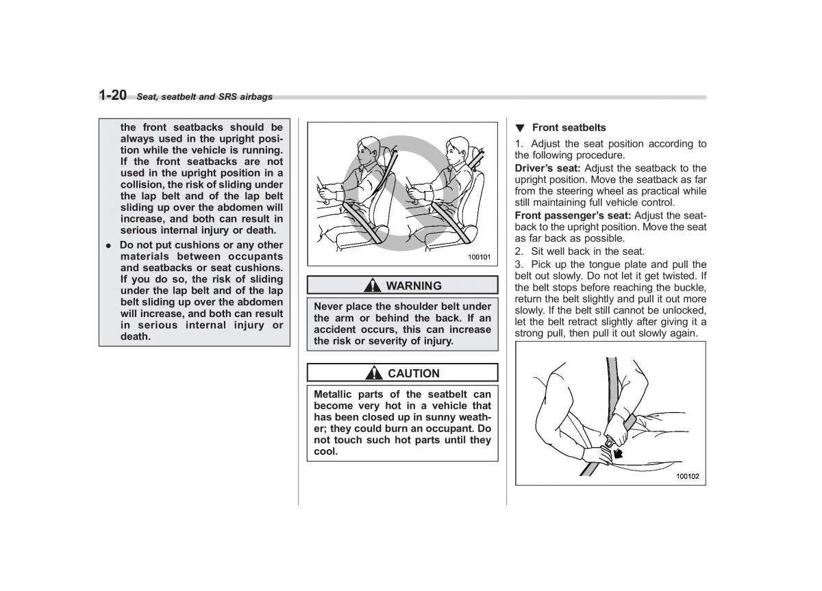 Subaru Tribeca owners manual / page 47