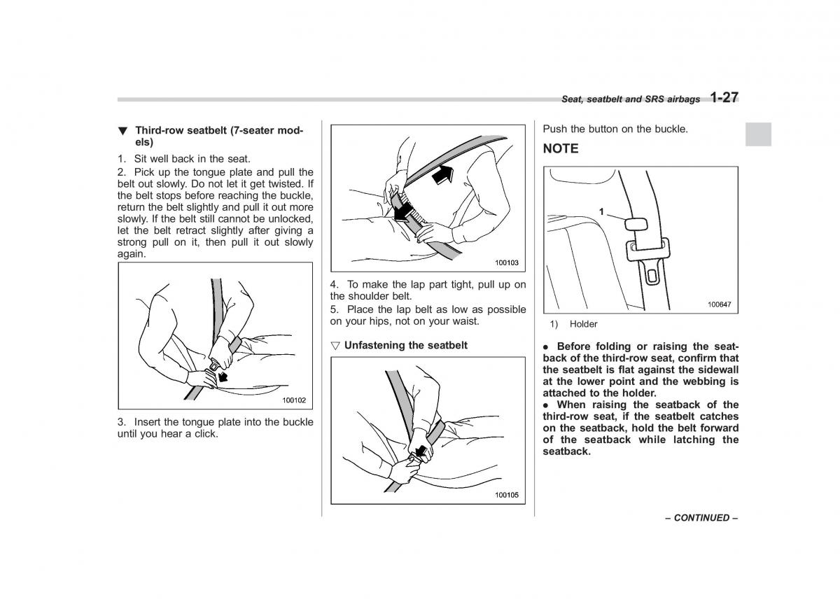 Subaru Tribeca owners manual / page 54