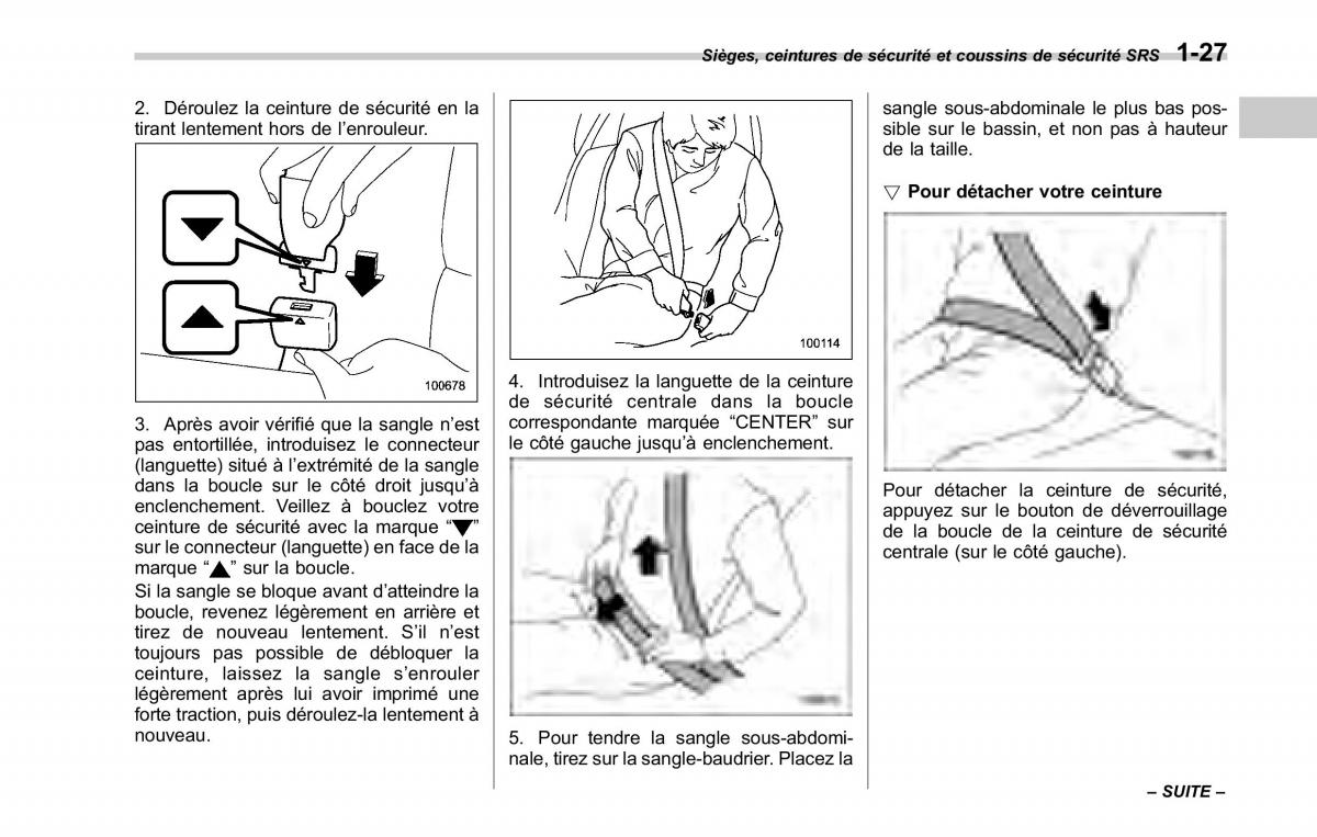 Subaru Tribeca manuel du proprietaire / page 57