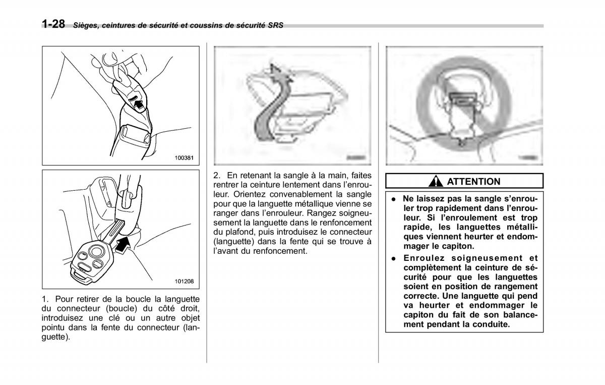 Subaru Tribeca manuel du proprietaire / page 58