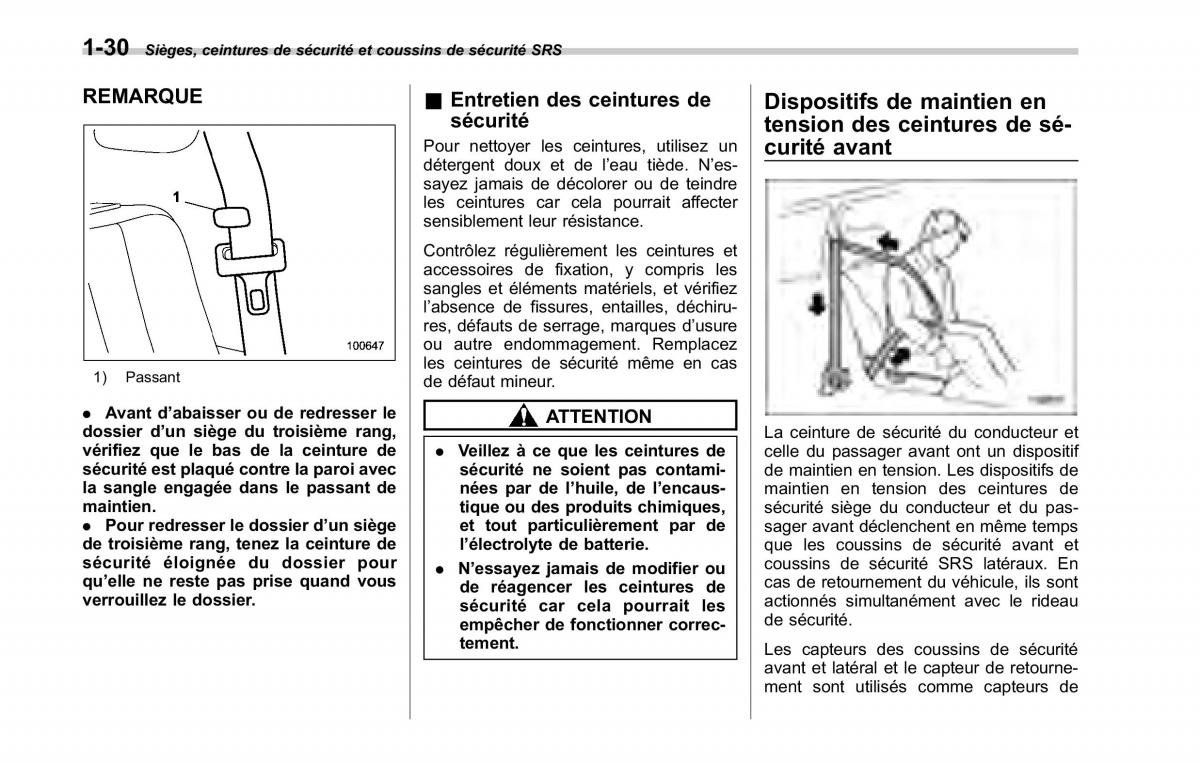 Subaru Tribeca manuel du proprietaire / page 60