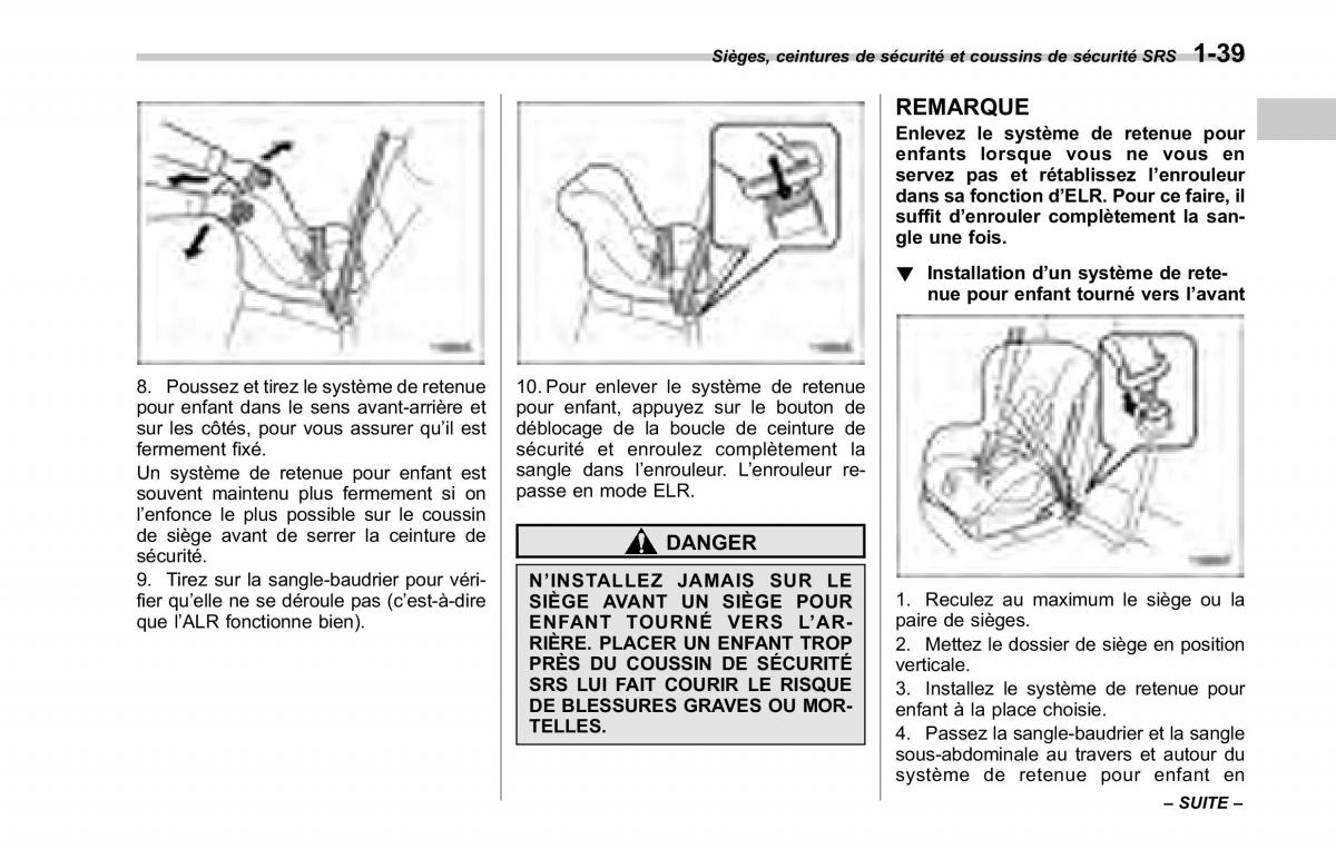 Subaru Tribeca manuel du proprietaire / page 69