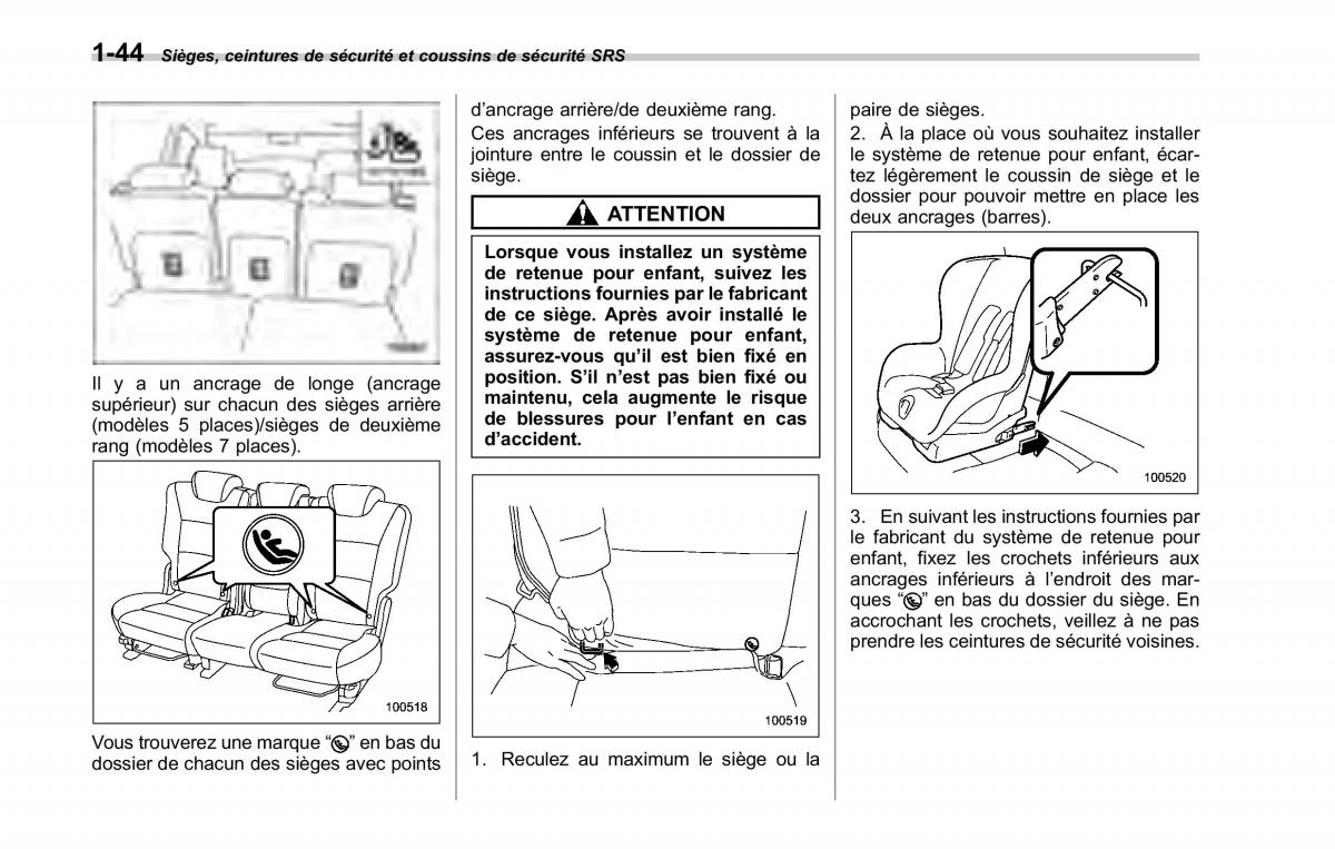 Subaru Tribeca manuel du proprietaire / page 74