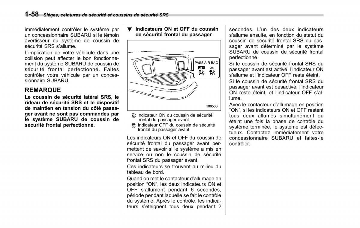 Subaru Tribeca manuel du proprietaire / page 88