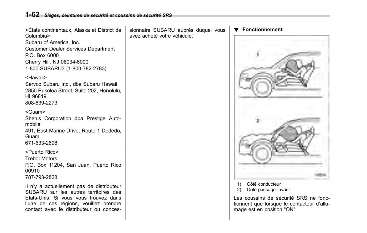 Subaru Tribeca manuel du proprietaire / page 92