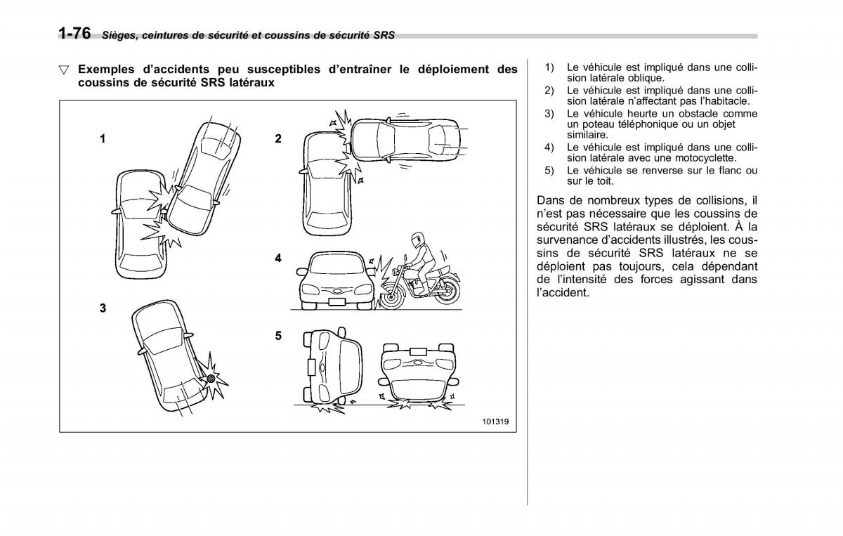 Subaru Tribeca manuel du proprietaire / page 106