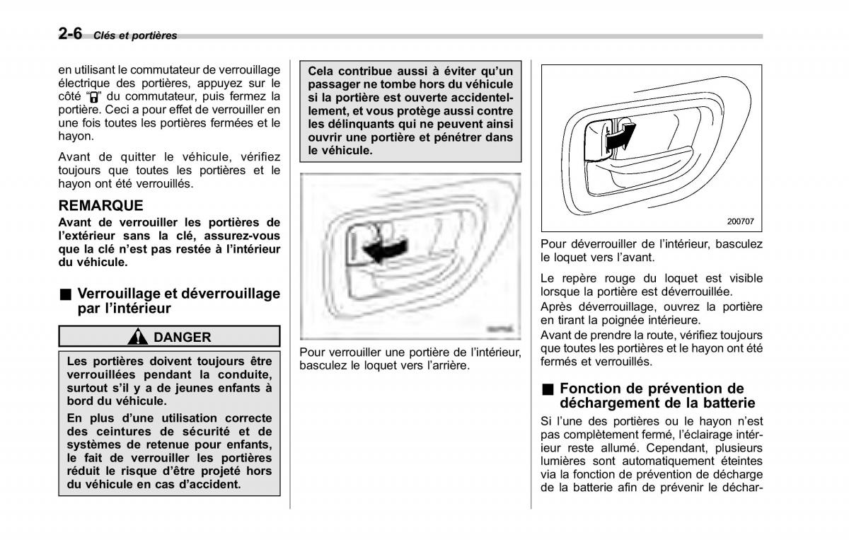 Subaru Tribeca manuel du proprietaire / page 118