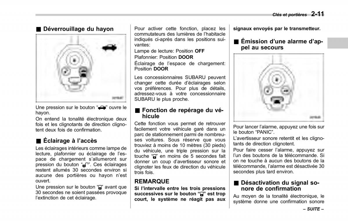 Subaru Tribeca manuel du proprietaire / page 123