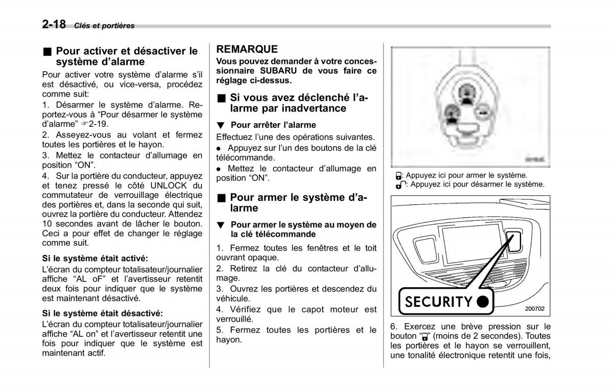 Subaru Tribeca manuel du proprietaire / page 130