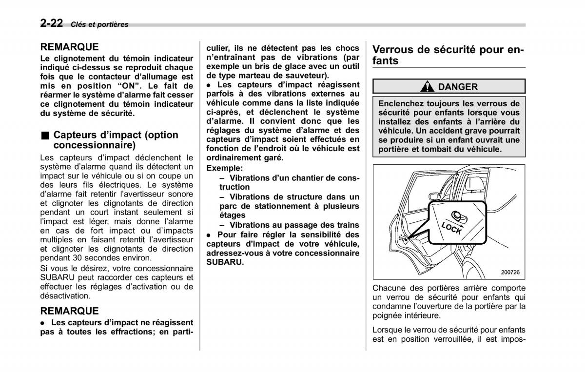 Subaru Tribeca manuel du proprietaire / page 134