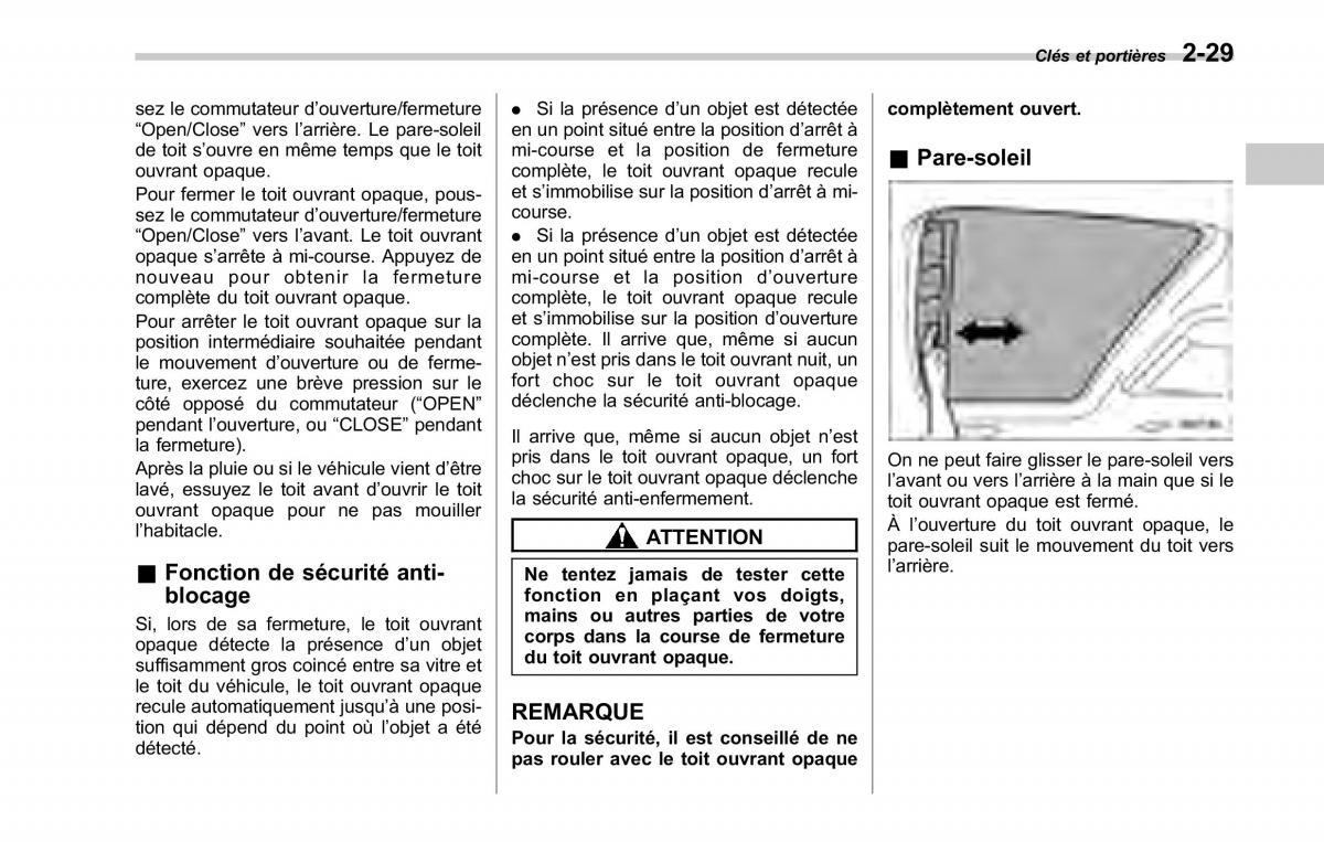 Subaru Tribeca manuel du proprietaire / page 141