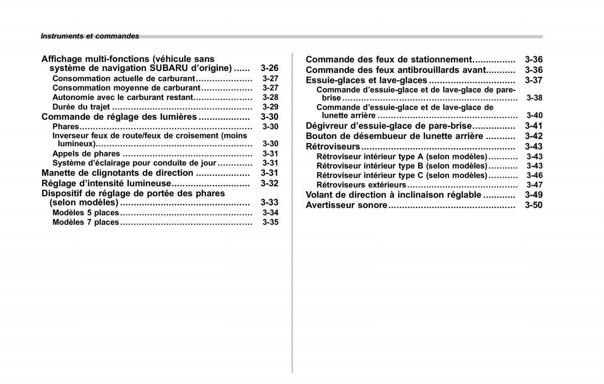 Subaru Tribeca manuel du proprietaire / page 144