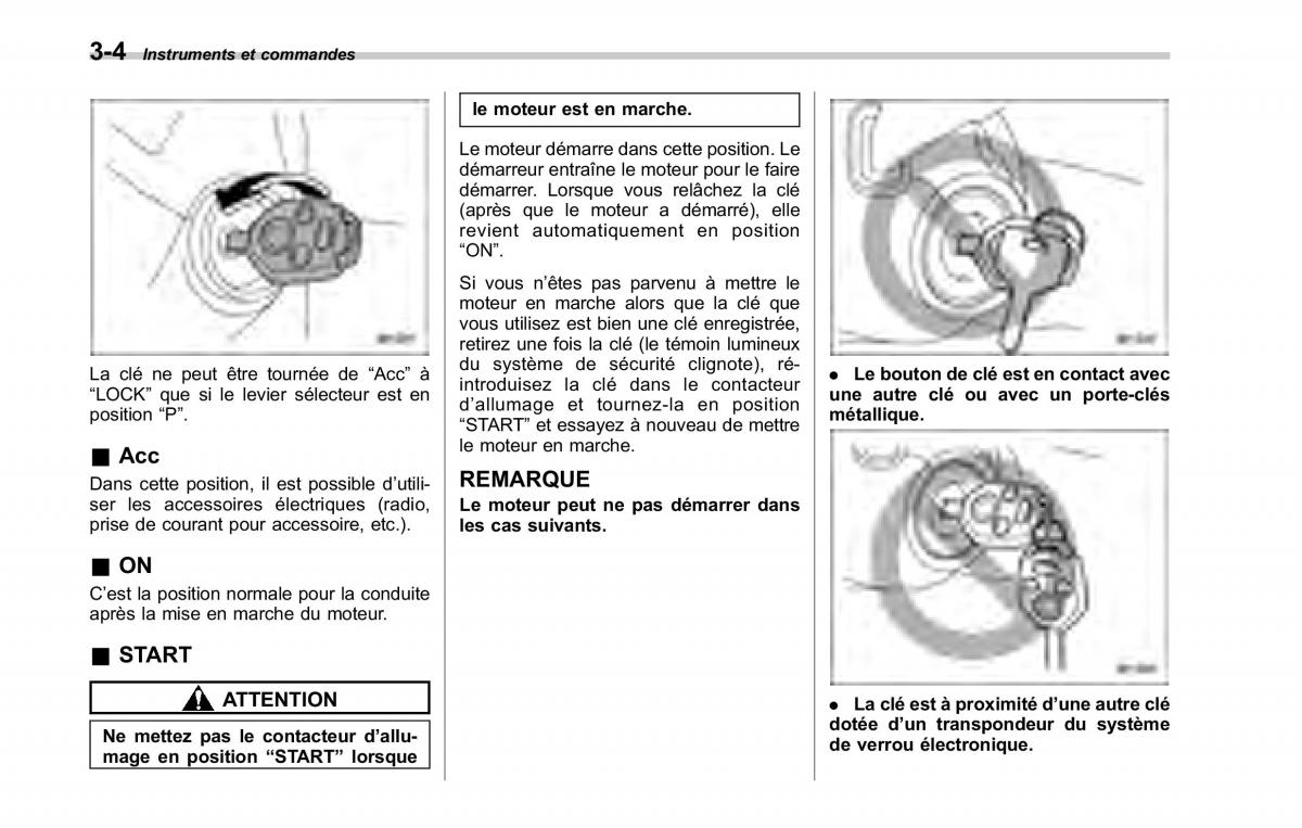 Subaru Tribeca manuel du proprietaire / page 146