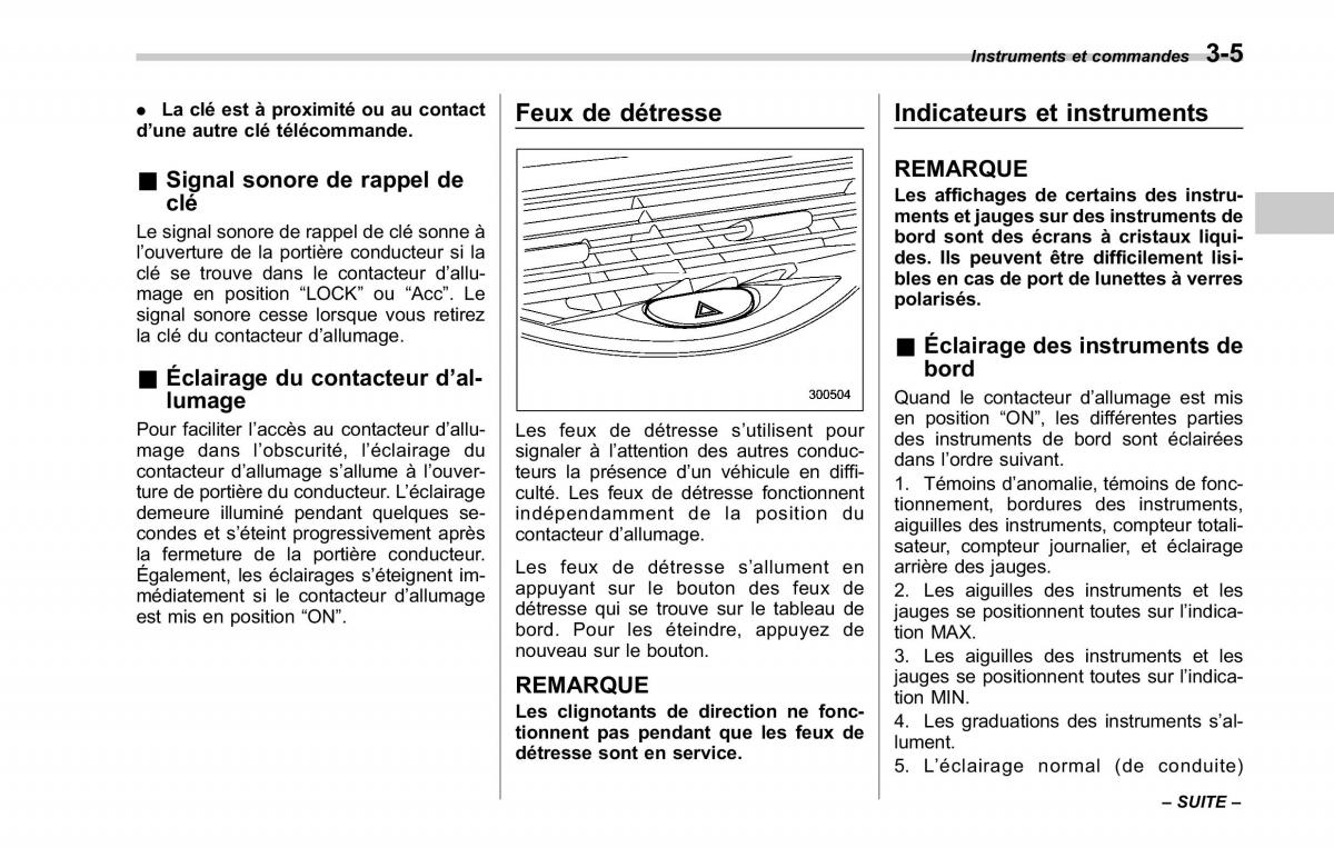 Subaru Tribeca manuel du proprietaire / page 147