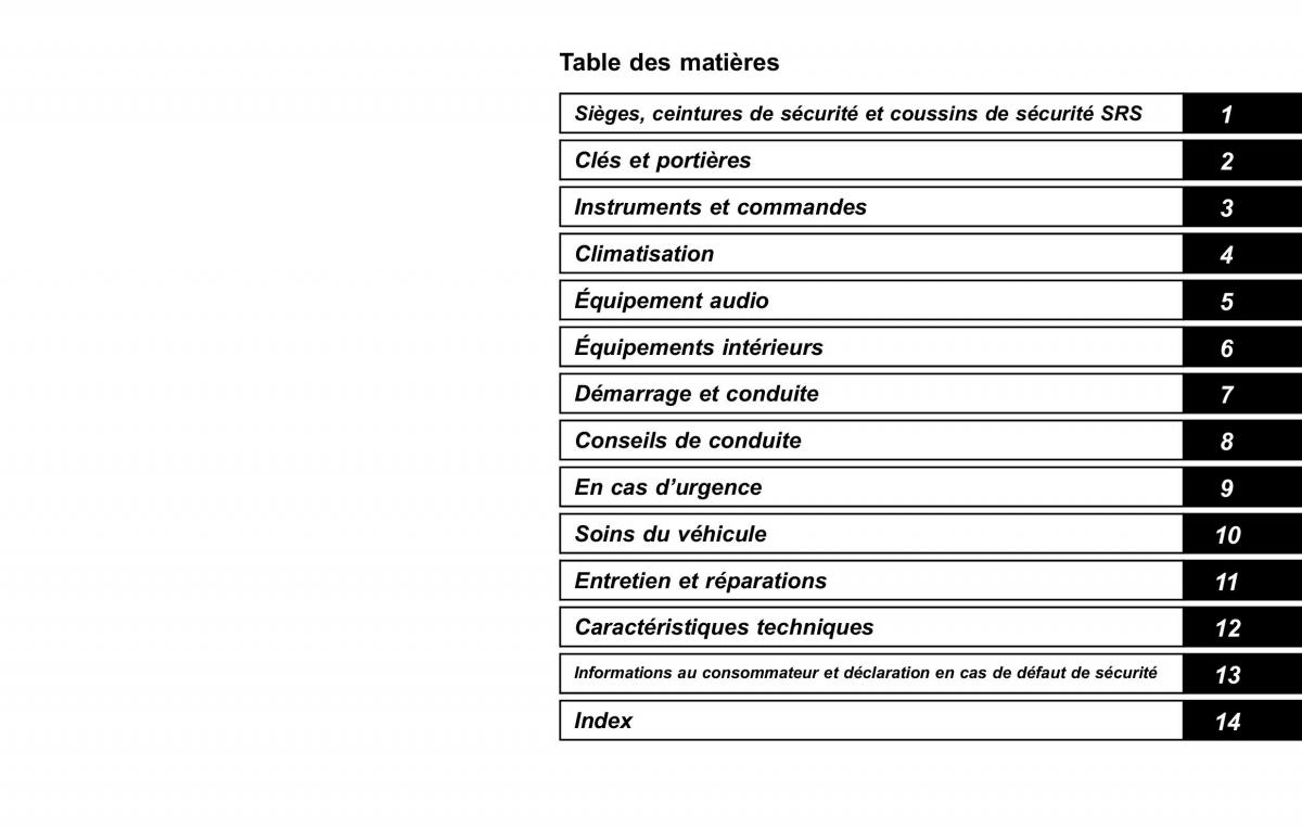 Subaru Tribeca manuel du proprietaire / page 15